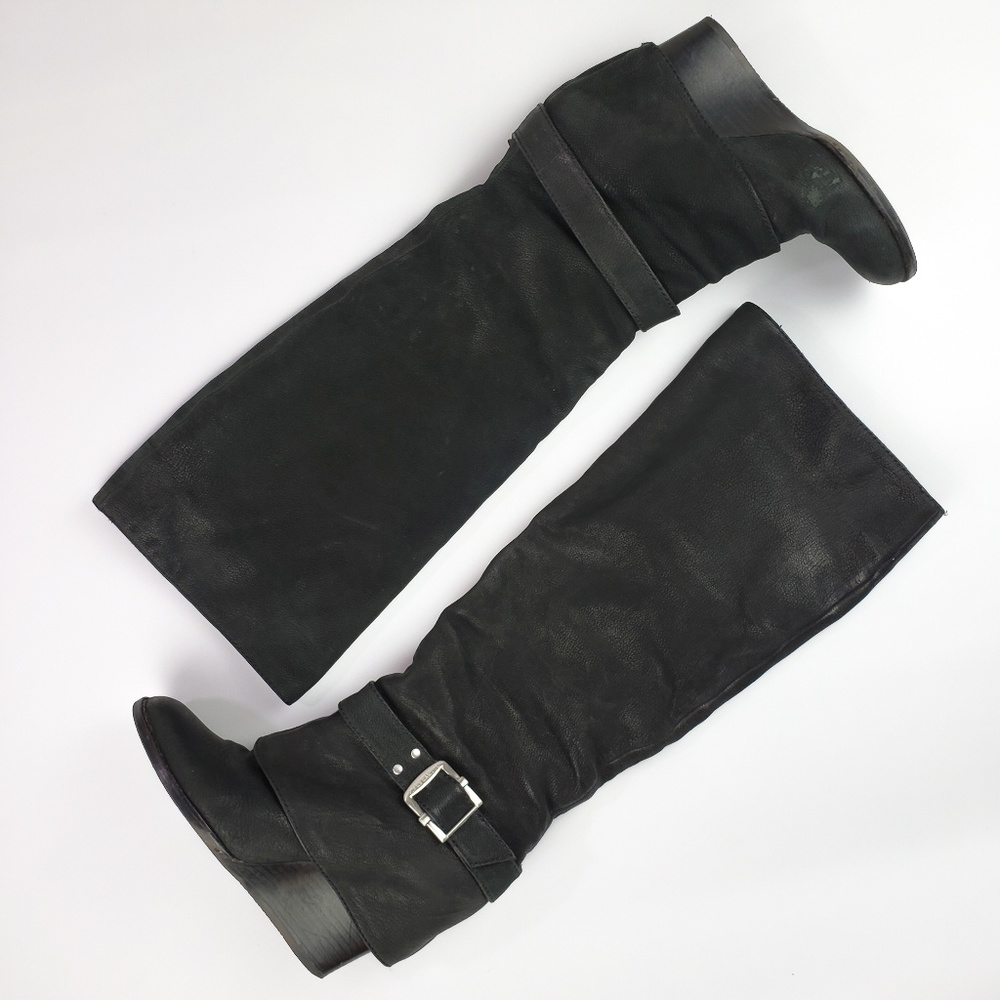 Vince Camuto Alician Leather Riding Boots Black